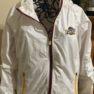Cleveland Cavaliers White Hooded Windbreaker Jacket